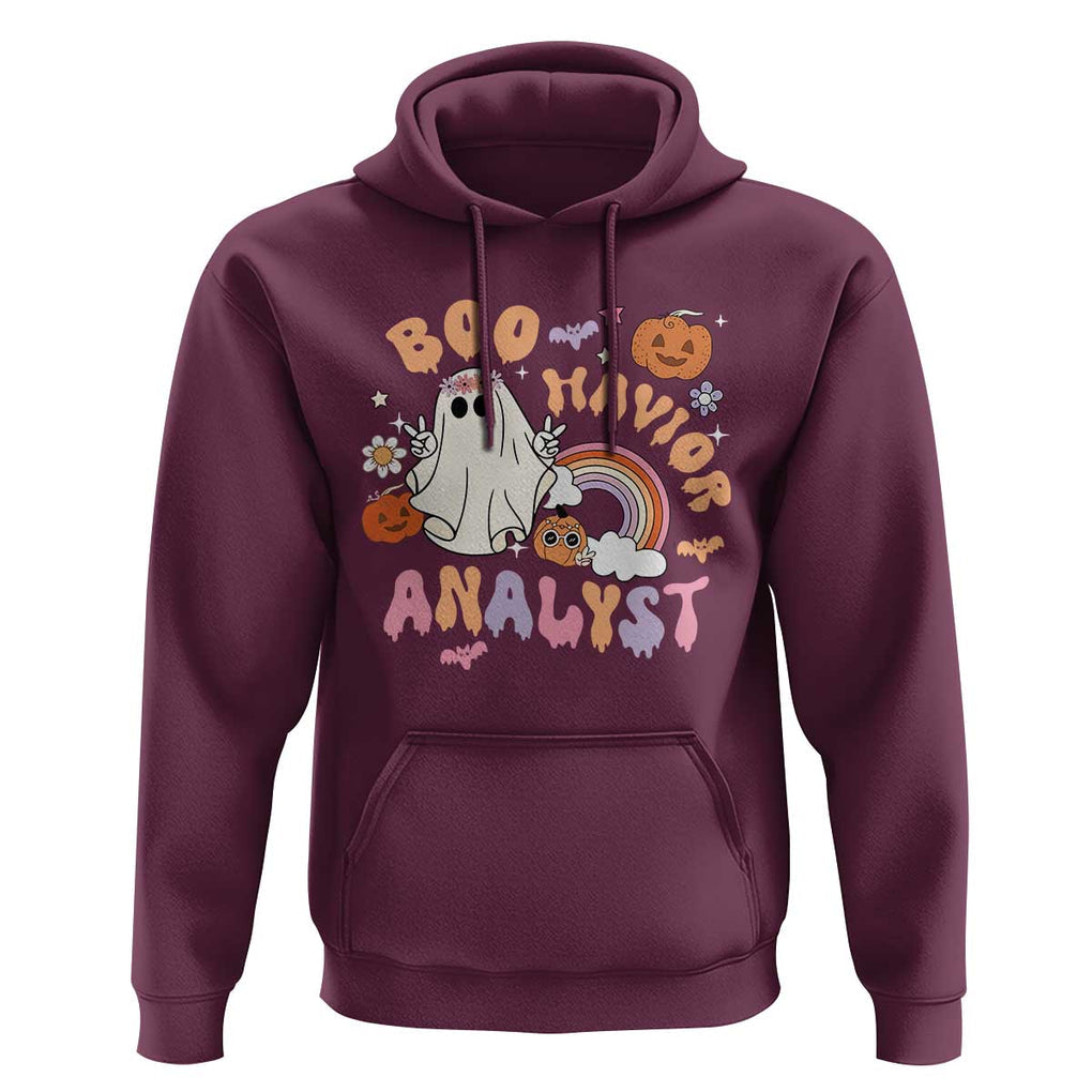 Behavior Analyst Halloween Boo Sheet Hoodie Boo-Havior Analyst ABA RBT BCBA Therapist TS02 Maroon Print Your Wear