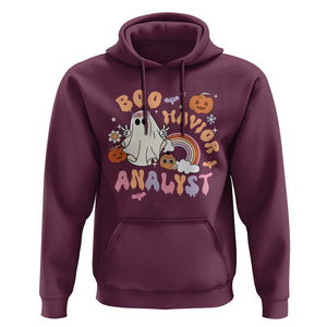 Behavior Analyst Halloween Boo Sheet Hoodie Boo-Havior Analyst ABA RBT BCBA Therapist TS02 Maroon Print Your Wear
