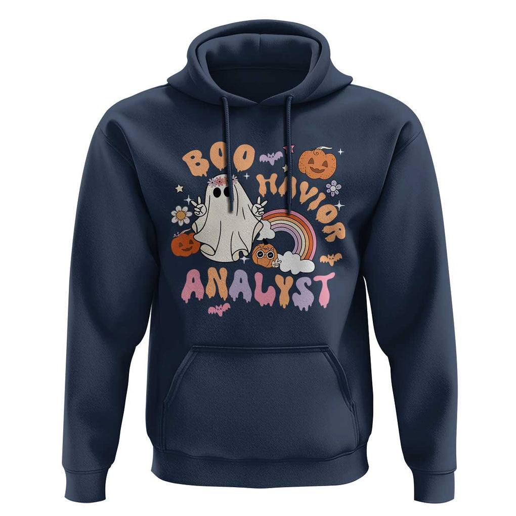 Behavior Analyst Halloween Boo Sheet Hoodie Boo-Havior Analyst ABA RBT BCBA Therapist TS02 Navy Print Your Wear