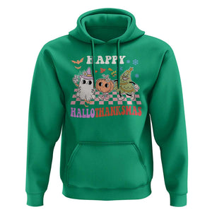 Happy HalloThanksMas Hoodie Halloween Thanksgiving Christmas Groovy TS02 Irish Green Print Your Wear