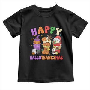 Happy HalloThanksMas Latte Baby Shirt Halloween Thanksgiving Christmas TS02 Black Print Your Wear