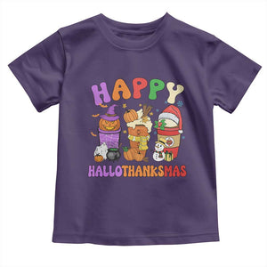 Happy HalloThanksMas Latte Baby Shirt Halloween Thanksgiving Christmas TS02 Purple Print Your Wear