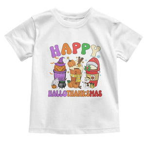 Happy HalloThanksMas Latte Baby Shirt Halloween Thanksgiving Christmas TS02 White Print Your Wear