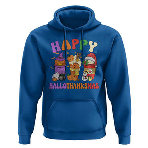 Happy HalloThanksMas Latte Hoodie Halloween Thanksgiving Christmas TS02 Royal Blue Print Your Wear