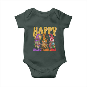 Happy HalloThanksMas Gnomes Baby Onesie Halloween Thanksgiving Christmas TS02 Print Your Wear