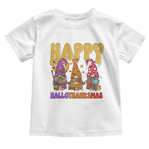 Happy HalloThanksMas Gnomes Baby Shirt Halloween Thanksgiving Christmas TS02 White Print Your Wear