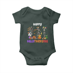 Happy HalloThanksMas Skeleton Baby Onesie Halloween Thanksgiving Christmas TS02 Print Your Wear