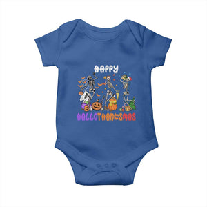 Happy HalloThanksMas Skeleton Baby Onesie Halloween Thanksgiving Christmas TS02 Royal Blue Print Your Wear