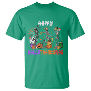 HalloThanksMas Skeleton T Shirt Halloween Thanksgiving Christmas TS02 Irish Green Print Your Wear