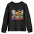 Happy HalloThanksMas Dinosaur Youth Sweatshirt Halloween Thanksgiving Christmas TS02 Black Print Your Wear