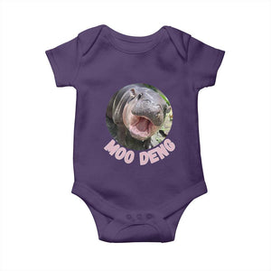 Baby Hippo Moo Deng Baby Onesie Cute Pygmy Hippopotamus Bouncy Pig TS02 Purple Print Your Wear