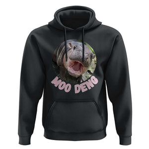 Baby Hippo Moo Deng Hoodie Cute Pygmy Hippopotamus Bouncy Pig TS02 Black Print Your Wear