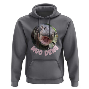 Baby Hippo Moo Deng Hoodie Cute Pygmy Hippopotamus Bouncy Pig TS02 Charcoal Print Your Wear