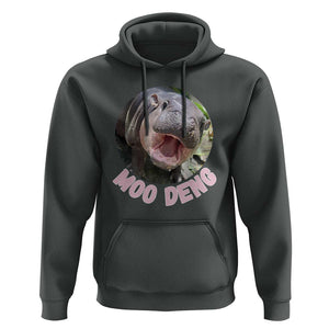 Baby Hippo Moo Deng Hoodie Cute Pygmy Hippopotamus Bouncy Pig TS02 Dark Heather Print Your Wear