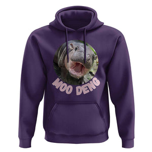 Baby Hippo Moo Deng Hoodie Cute Pygmy Hippopotamus Bouncy Pig TS02 Purple Print Your Wear