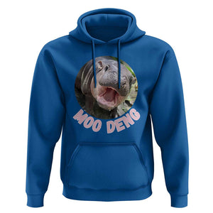 Baby Hippo Moo Deng Hoodie Cute Pygmy Hippopotamus Bouncy Pig TS02 Royal Blue Print Your Wear
