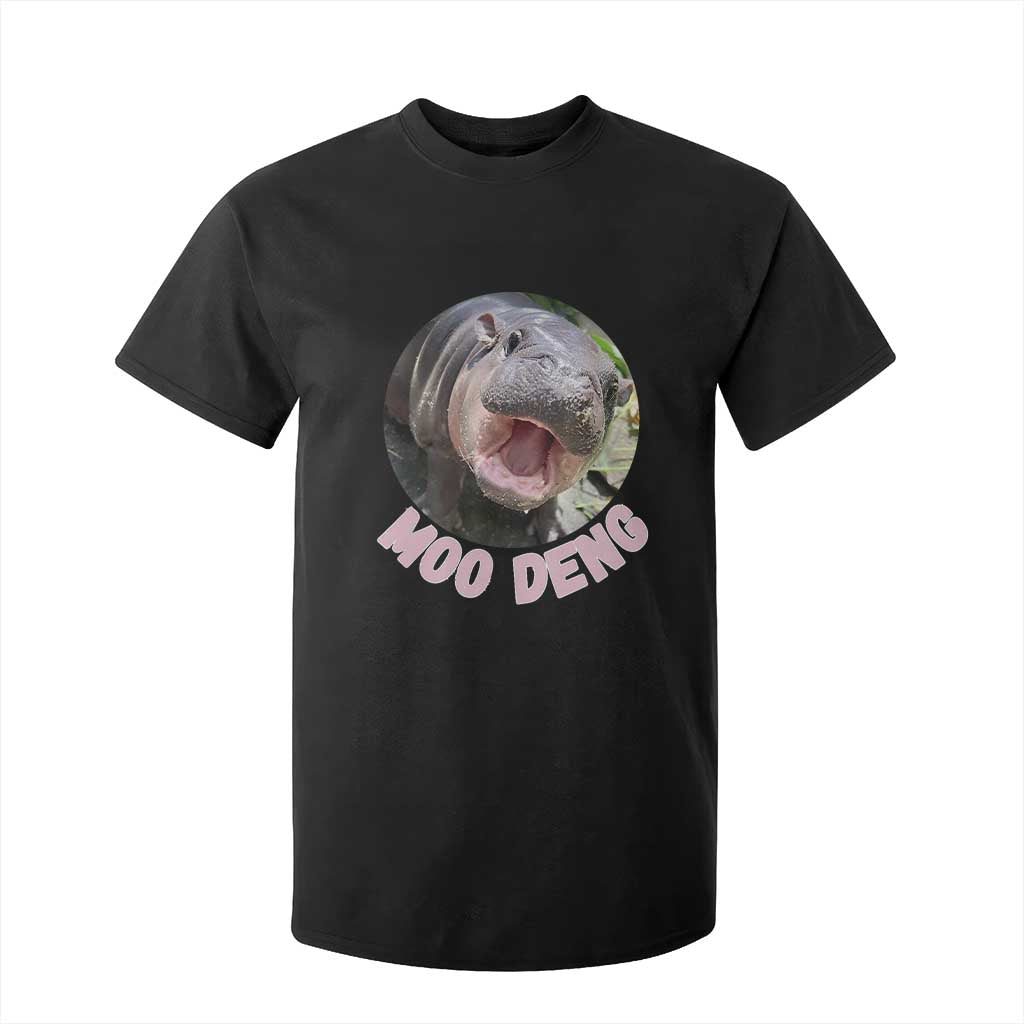 Baby Hippo Moo Deng T Shirt For Kid Cute Pygmy Hippopotamus Bouncy Pig TS02 Black Print Your Wear