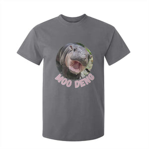 Baby Hippo Moo Deng T Shirt For Kid Cute Pygmy Hippopotamus Bouncy Pig TS02 Charcoal Print Your Wear