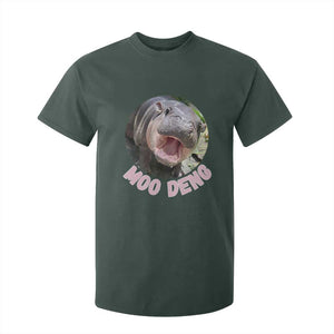 Baby Hippo Moo Deng T Shirt For Kid Cute Pygmy Hippopotamus Bouncy Pig TS02 Dark Forest Green Print Your Wear