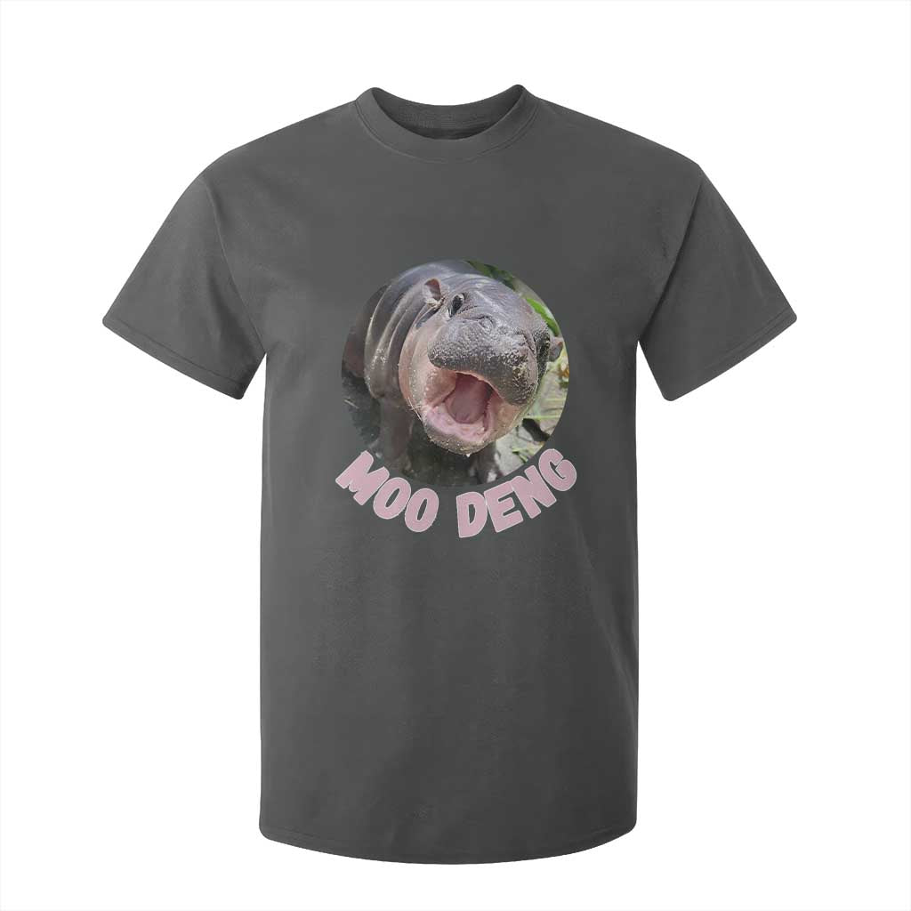 Baby Hippo Moo Deng T Shirt For Kid Cute Pygmy Hippopotamus Bouncy Pig TS02 Dark Heather Print Your Wear
