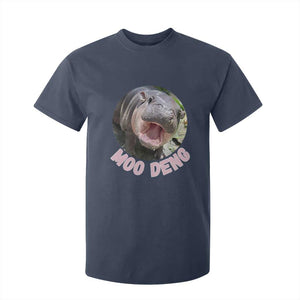 Baby Hippo Moo Deng T Shirt For Kid Cute Pygmy Hippopotamus Bouncy Pig TS02 Navy Print Your Wear