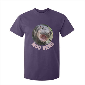 Baby Hippo Moo Deng T Shirt For Kid Cute Pygmy Hippopotamus Bouncy Pig TS02 Purple Print Your Wear