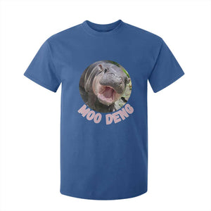 Baby Hippo Moo Deng T Shirt For Kid Cute Pygmy Hippopotamus Bouncy Pig TS02 Royal Blue Print Your Wear