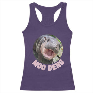 Baby Hippo Moo Deng Racerback Tank Top Cute Pygmy Hippopotamus Bouncy Pig TS02 Purple Print Your Wear