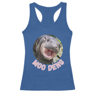 Baby Hippo Moo Deng Racerback Tank Top Cute Pygmy Hippopotamus Bouncy Pig TS02 Royal Blue Print Your Wear