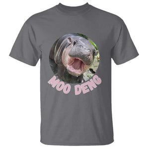 Baby Hippo Moo Deng T Shirt Cute Pygmy Hippopotamus Bouncy Pig TS02 Charcoal Print Your Wear