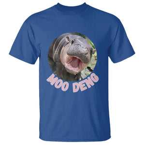 Baby Hippo Moo Deng T Shirt Cute Pygmy Hippopotamus Bouncy Pig TS02 Royal Blue Print Your Wear