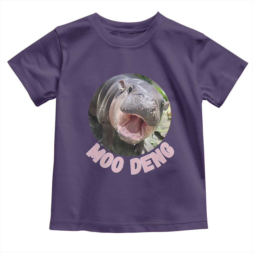 Baby Hippo Moo Deng Toddler T Shirt Cute Pygmy Hippopotamus Bouncy Pig TS02 Purple Print Your Wear