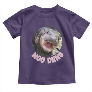 Baby Hippo Moo Deng Toddler T Shirt Cute Pygmy Hippopotamus Bouncy Pig TS02 Purple Print Your Wear
