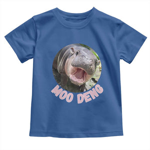 Baby Hippo Moo Deng Toddler T Shirt Cute Pygmy Hippopotamus Bouncy Pig TS02 Royal Blue Print Your Wear