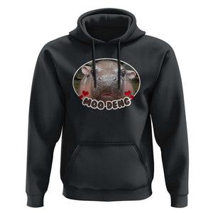 Baby Hippo Moo Deng Hoodie Cute Pygmy Hippopotamus Meme TS02 Black Print Your Wear