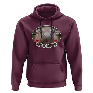 Baby Hippo Moo Deng Hoodie Cute Pygmy Hippopotamus Meme TS02 Maroon Print Your Wear