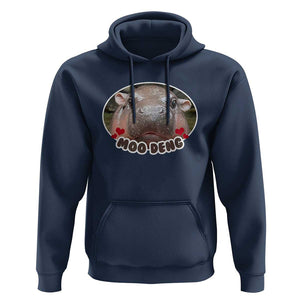 Baby Hippo Moo Deng Hoodie Cute Pygmy Hippopotamus Meme TS02 Navy Print Your Wear