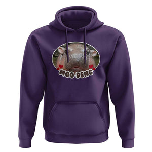 Baby Hippo Moo Deng Hoodie Cute Pygmy Hippopotamus Meme TS02 Purple Print Your Wear