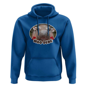 Baby Hippo Moo Deng Hoodie Cute Pygmy Hippopotamus Meme TS02 Royal Blue Print Your Wear