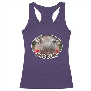 Baby Hippo Moo Deng Racerback Tank Top Cute Pygmy Hippopotamus Meme TS02 Purple Print Your Wear