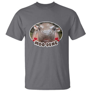 Baby Hippo Moo Deng T Shirt Cute Pygmy Hippopotamus Meme TS02 Charcoal Print Your Wear