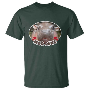 Baby Hippo Moo Deng T Shirt Cute Pygmy Hippopotamus Meme TS02 Dark Forest Green Print Your Wear