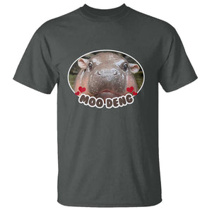 Baby Hippo Moo Deng T Shirt Cute Pygmy Hippopotamus Meme TS02 Dark Heather Print Your Wear