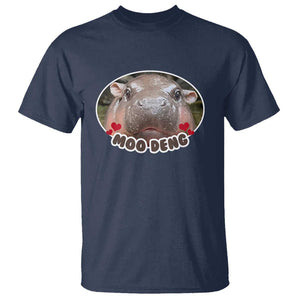 Baby Hippo Moo Deng T Shirt Cute Pygmy Hippopotamus Meme TS02 Navy Print Your Wear