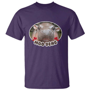 Baby Hippo Moo Deng T Shirt Cute Pygmy Hippopotamus Meme TS02 Purple Print Your Wear