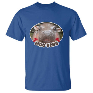 Baby Hippo Moo Deng T Shirt Cute Pygmy Hippopotamus Meme TS02 Royal Blue Print Your Wear
