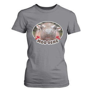Baby Hippo Moo Deng T Shirt For Women Cute Pygmy Hippopotamus Meme TS02 Charcoal Print Your Wear