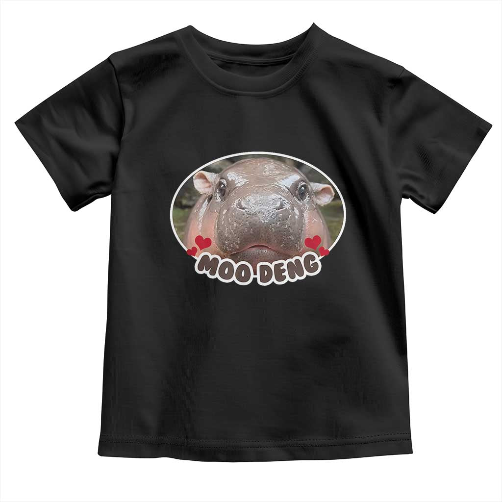 Baby Hippo Moo Deng Toddler T Shirt Cute Pygmy Hippopotamus Meme TS02 Black Print Your Wear