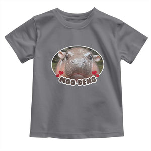 Baby Hippo Moo Deng Toddler T Shirt Cute Pygmy Hippopotamus Meme TS02 Charcoal Print Your Wear