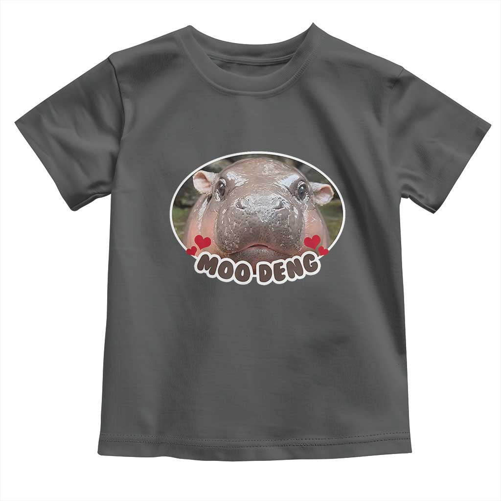 Baby Hippo Moo Deng Toddler T Shirt Cute Pygmy Hippopotamus Meme TS02 Dark Heather Print Your Wear